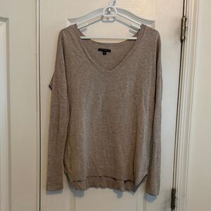 American Eagle Outfitters Tan V-Neck Sweater
